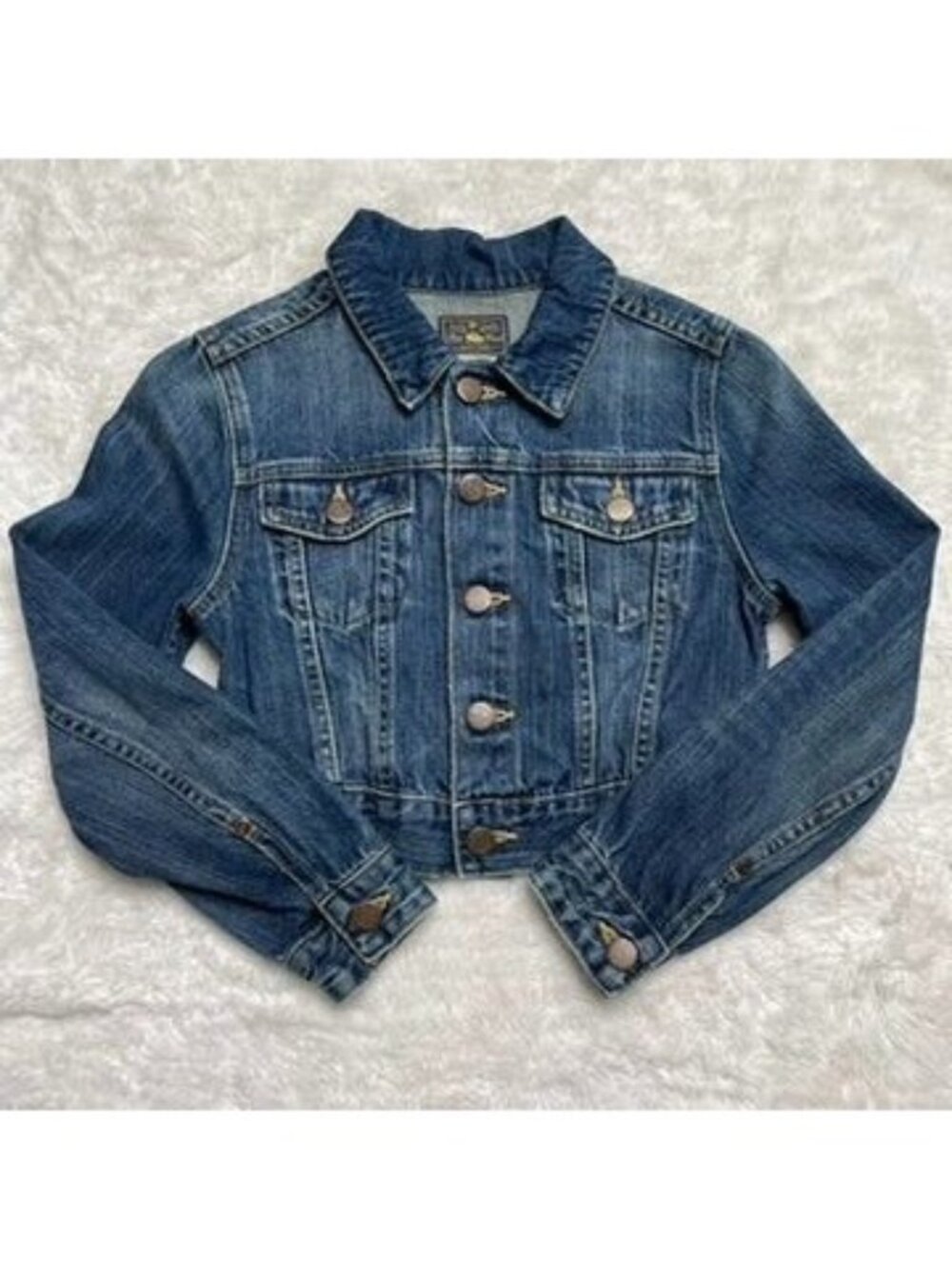 Ralph Lauren Denim Jacket Girls 8 Y Jean Cropped Blue Classic Great Condition